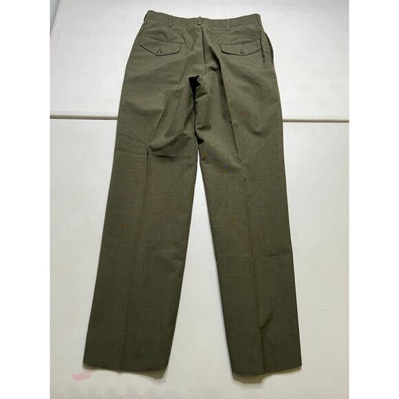 Vintage Military Dress Trousers Olive Green Straight Ideal Zipper KL Sayles 30 - Picture 2 of 15